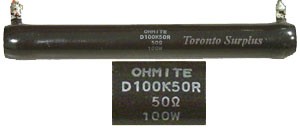 Resistor Wirewound, Ohmite D100K50R 50ohm, 100W Adjustable (No Slider)