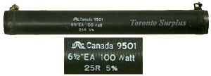 Resistor Wirewound, Renfrew / IRC  6-1/2EA 25R 25ohm, 100W Adjustable (No Slider)