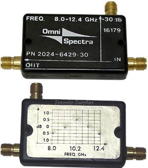 OmniSpectra 2024-6429-30 Directional Coupler, 8.0-12.4 GHz, 30 dB