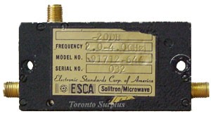 ESCA / Solitron 91712-644 Directional Coupler 2.0-4.0 GHz, 20 db