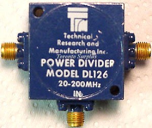 TRM Technical Research Manufacturing DL126 Power Divider 20-200 MHz