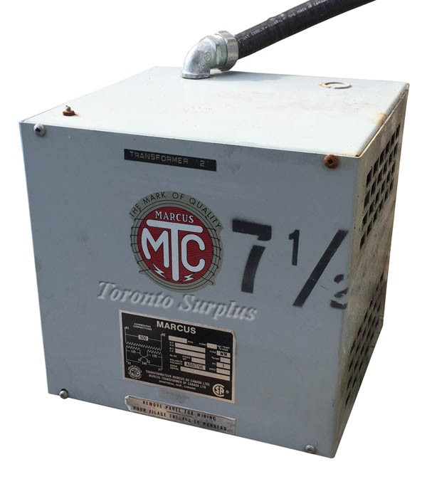 Marcus Dry Type Transformer WM, 600-120/240 VAC, 7.5kVA 1Ph