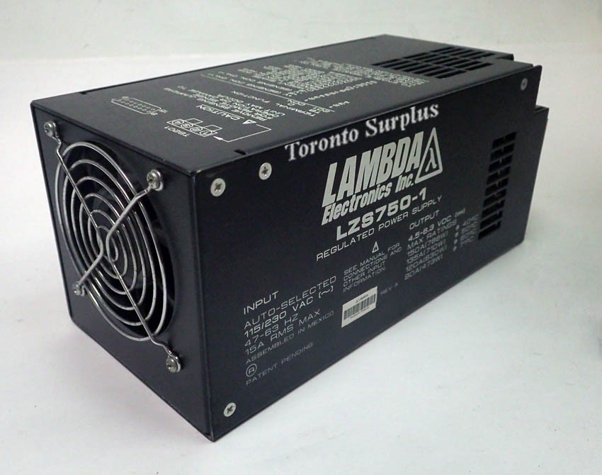 as 4.5 - 6.3 VDC 150A max Lambda LZS750-1 Regulated Power Supply, Input 115/230 VAC 47-63Hz 15A RMS MAX (Default)