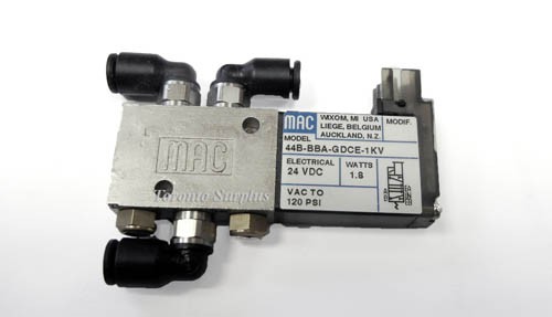 Mac Valves 44B-BBA-GDCE-1KV direct solenoid operated 4-way - 10mm - poppet valve 24 VDC