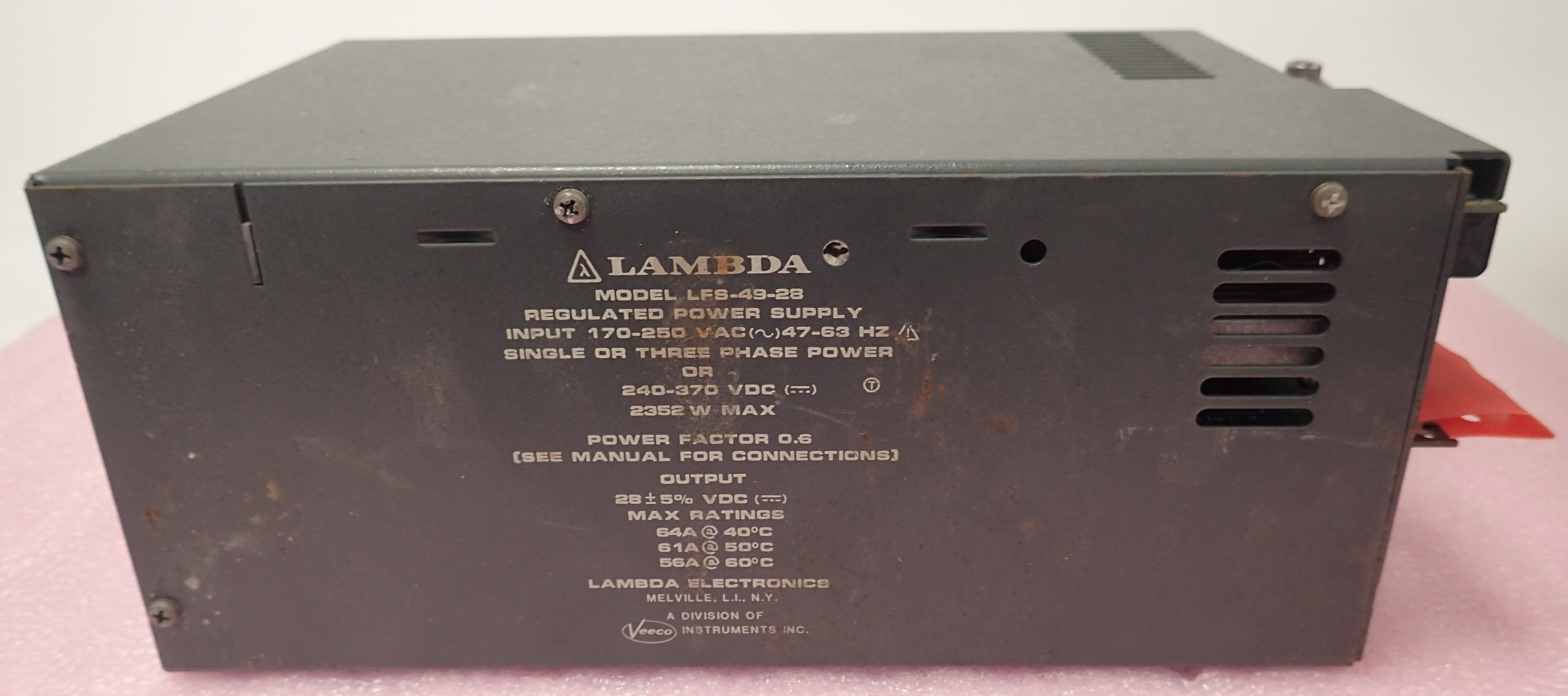 Lambda Model: LFS-49-28 Regulated Power Supply | Output: 28VDC @ 56, 61, 64 Amps
