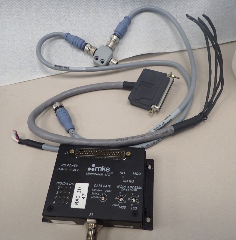 MKS AS00124-01 MicroNode I/O Compact Networked I/O with Turck  RSC RKS 572-2M & Alpha Wire 6012C Cable Assembly