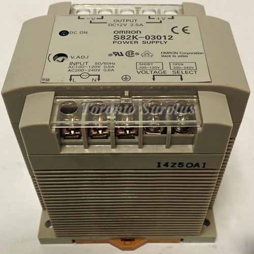 a  12V,   2.5A Omron S82K-03012 PLC Power Supply 100-240VAC OUT, 12VDC, 2.5A 