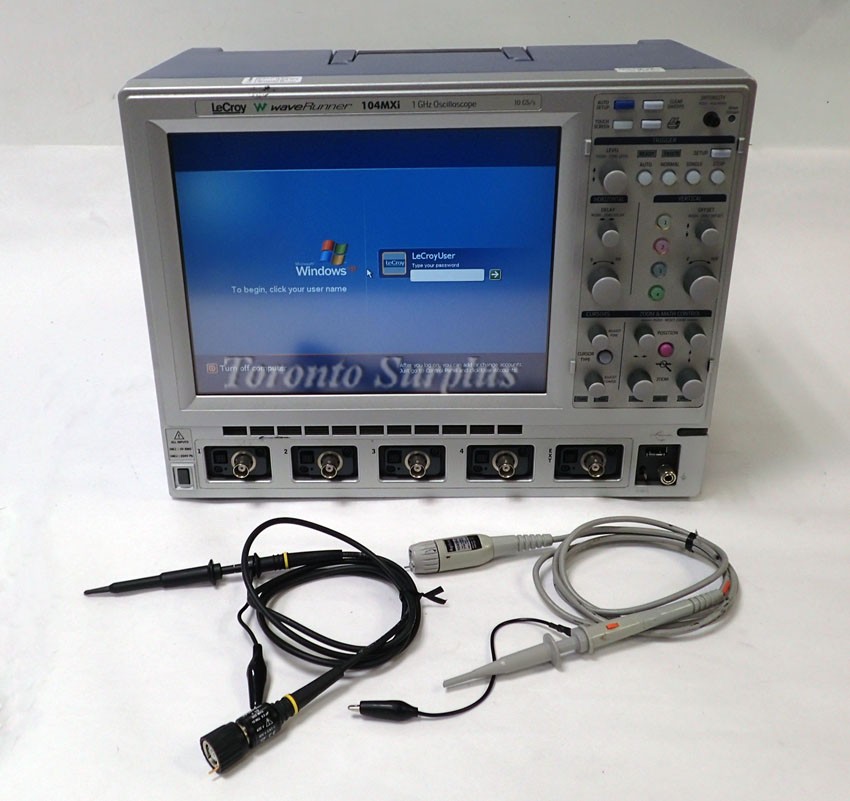 LeCroy 104MXi WaveRunner 1GHz Oscilloscope w/ LeCroy PP007WR & HP 10074C / Agilent 10074C Probes
