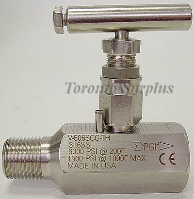 PGI V-506SCG-TH 1/2'' Male NPT x 1/2'' Female NPT Valve BRAND NEW / NOS rm