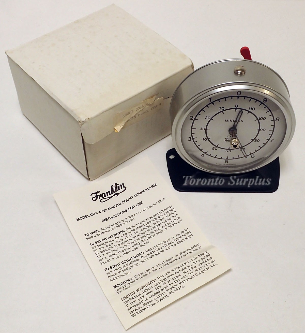 Franklin CDA-4 120 Minute Count Down Alarm - NEW