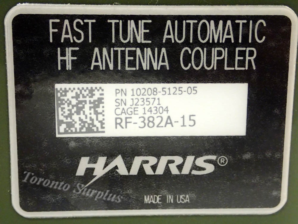 Harris RF 382A 15 Fast Tune Automatic HF Antenna Coupler with Ancillary