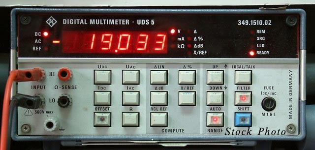 Rohde and Schwarz UDS 5 Digital Multimeter, 1uF-1000V, 100nA-1.6A, 1mohms-16Mohms 