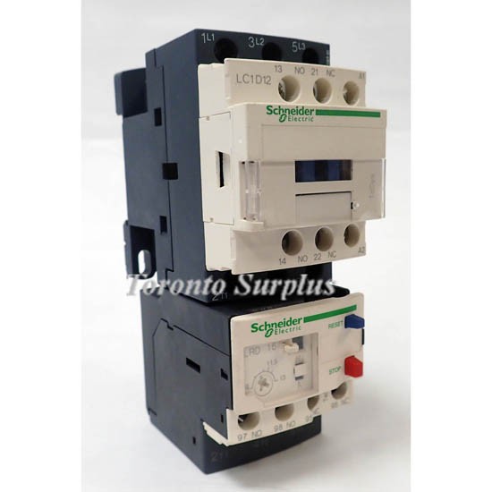 Schneider LC1D12 Contactor w/ LRD16 