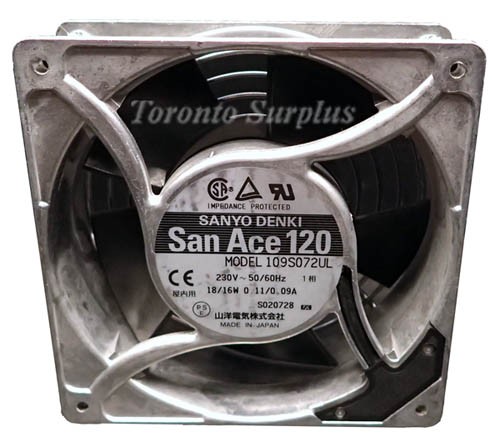 Sanyo DenkI 109S072UL San Ace 120 Cooling Fan - 230V, 50/60Hz