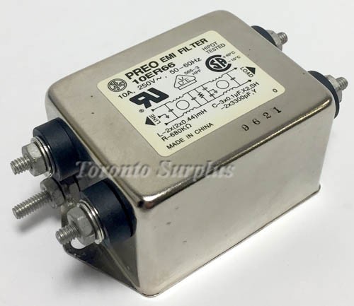 Preo 10ER66 EMI Filter Power Line Chassis Mount 10A, 250V