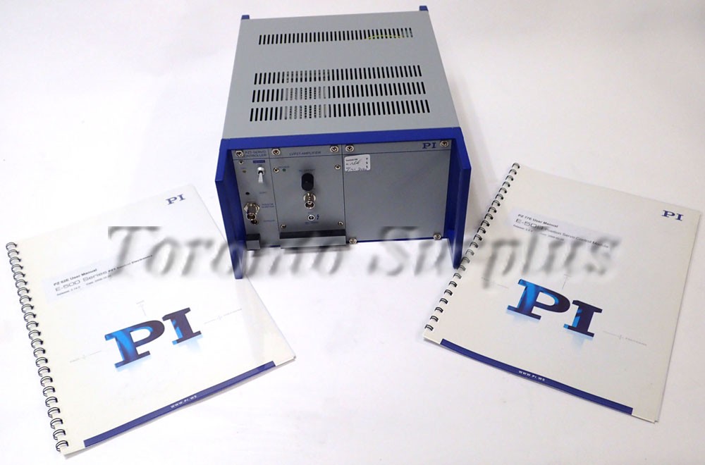 PI E-501.00 Chassis with E509.X1 Modular Piezo Servo Controller, E-505.00 Amplifier Module -30-130 & User Manuals