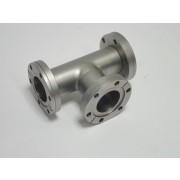 Varian Conflat Stainless Steel Tee 2 Rotatable 1 Fixed 2.75'' OD 6 Holes 