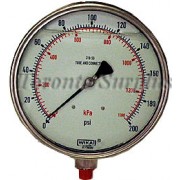 Wika 233.30 6" Dial, LF Case, Dual Scale 0-200 PSI/0-1400 KPA, Wetted 316 SST, 1/4" NPT Gauge BRAND NEW / NOS rm