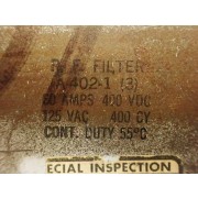 Captor Corp EMI/EMC Shielded Room R.F. Filter A-402-1 (3) 60A 400Vdc 125Vac 400CY 