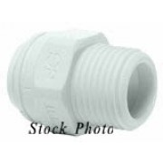 John Guest PP010821W White Polypropylene Male Connector, 1/4" x 1/8 NPTF Straight Adapter BRAND NEW / NOS